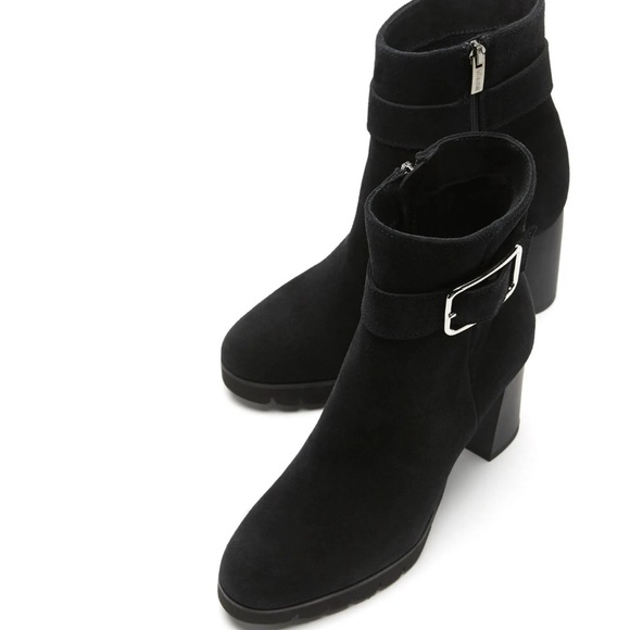La Canadienne Buckle Accent Milo Block Heel Suede Boots, Size 11 New in Box $565 - Picture 3 of 14